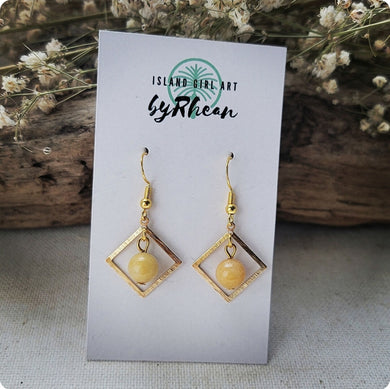 Island Girl Art - Natural Stone Earrings -Yellow Jade, Jewelry, Island Girl Art by Rhean, Atrium 916 - Sacramento.Shop