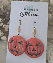Load image into Gallery viewer, Island Girl Art - Upcycled Earrings - Halloween Earrings
