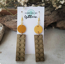 Load image into Gallery viewer, Island Girl Art - Upcycled Brick Earrings- yg Color Block, Jewelry, Island Girl Art by Rhean, Atrium 916 - Sacramento.Shop
