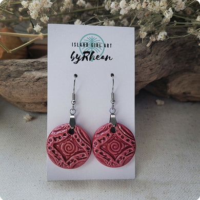 Island Girl Art - Natural Stone Earrings - Clay Pendant, Jewelry, Island Girl Art by Rhean, Atrium 916 - Sacramento.Shop