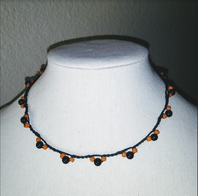 Creations by Jennie J Malloy - Onyx and Orange Necklace, Jewelry, Creations by Jennie J Malloy, Atrium 916 - Sacramento.Shop