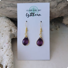 Load image into Gallery viewer, Island Girl Art - Pressed Flower Earrings - Purple, Jewelry, Island Girl Art by Rhean, Atrium 916 - Sacramento.Shop
