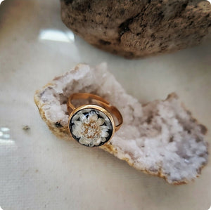 Island Girl Art - Preserved Flower Ring -White, Jewelry, Island Girl Art by Rhean, Atrium 916 - Sacramento.Shop