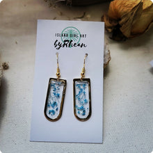 Load image into Gallery viewer, Island Girl Art - Pressed Flower Earrings - Blue Blooms, Jewelry, Island Girl Art by Rhean, Atrium 916 - Sacramento.Shop
