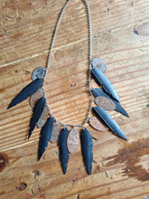 Load image into Gallery viewer, Joyce Pierce - Inner Tube Feather Necklace With Pressed Pennies, Jewelry, Joyce Pierce, Atrium 916 - Sacramento.Shop
