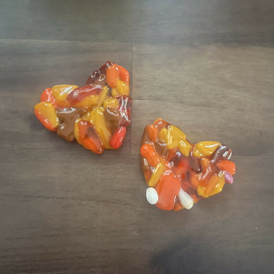 Shmak Creations - Orange Pocket Heart, Glasswork, Shmak Creations, Atrium 916 - Sacramento.Shop