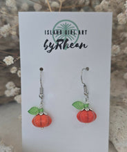 Load image into Gallery viewer, Island Girl Art - Upcycled Earrings - Fall PumpkinEarrings
