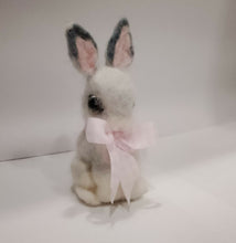 Load image into Gallery viewer, nestneedlesandknots - Felted Bunny - Light Gray Pink ribbon, Crafts, Nestneedlesandknots, Atrium 916 - Sacramento.Shop
