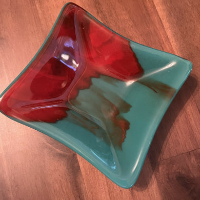 Shmak Creations - Turquoise and Red Dish, Home Decor, Shmak Creations, Atrium 916 - Sacramento.Shop