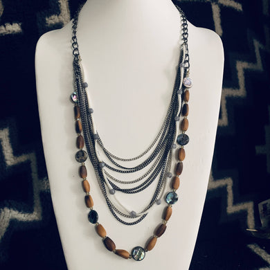 Numa Designs- Pine nut, Dentallium and Metal Necklace, Jewelry, Numa Designs, Atrium 916 - Sacramento.Shop