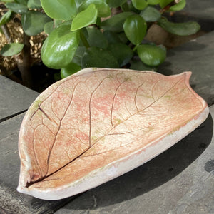 Lorna M Designs - Pink Leaf Tray Small, Ceramics, Atrium 916, Atrium 916 - Sacramento.Shop
