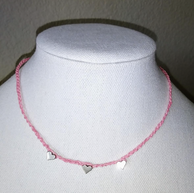 Creations by Jennie J Malloy - Hearts on Pink Necklace, Jewelry, Creations by Jennie J Malloy, Atrium 916 - Sacramento.Shop