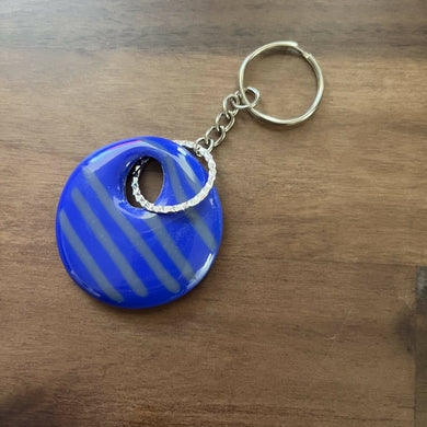 Shmak Creations - Blue Glass Keyring, Glasswork, Shmak Creations, Atrium 916 - Sacramento.Shop