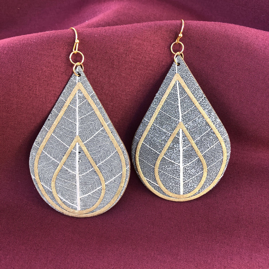 Susan Twining Creations - Bodhi Skeleton Leaf Drop Earrings, Jewelry, Susan Twining Creations, Sacramento . Shop
