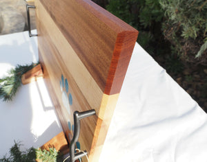 WCS Designs- Serving/Charcuterie board with blue paw epoxy inlay, Wood Working, WCS Designs, Atrium 916 - Sacramento.Shop