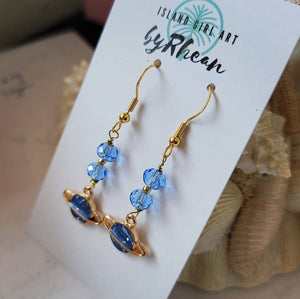 Island Girl Art - Glass Bead Earrings- Cosmic Blue, Jewelry, Island Girl Art by Rhean, Atrium 916 - Sacramento.Shop