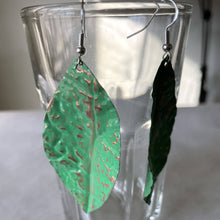 Load image into Gallery viewer, Joyce Pierce- Recycled Copper Hand Painted Leaf Earrings- Small, Jewelry, Joyce Pierce, Atrium 916 - Sacramento.Shop
