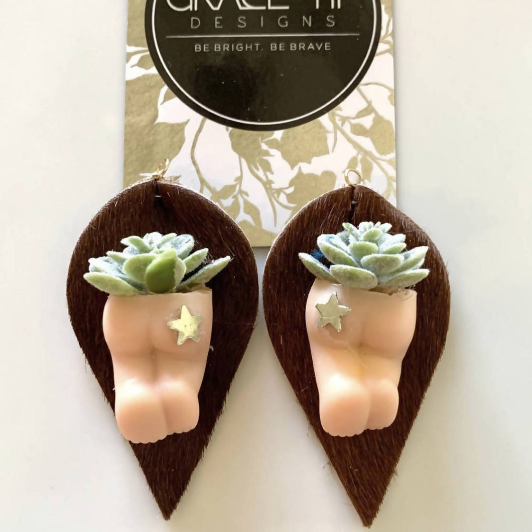 Grace Yip Designs- Succulent Baby Butt earrings, Jewelry, Grace Yip Designs, Atrium 916 - Sacramento.Shop