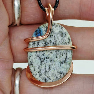 Arcane Moon - Copper Wrapped K2 Azurite Granite Pendant, Jewelry, Arcane Moon, Atrium 916 - Sacramento.Shop