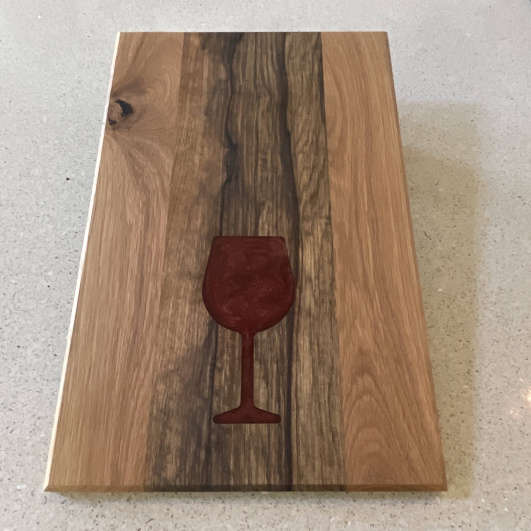WCS Designs-Hardwood Charcuterie board with Wine glass inlay, Kitchen & Dishware, WCS Designs, Atrium 916 - Sacramento.Shop