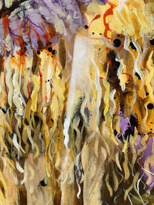 Edda Davila - Icelandic sheep yellow Painting 22”x30”, Wall Art, Edda Davila, Sacramento . Shop