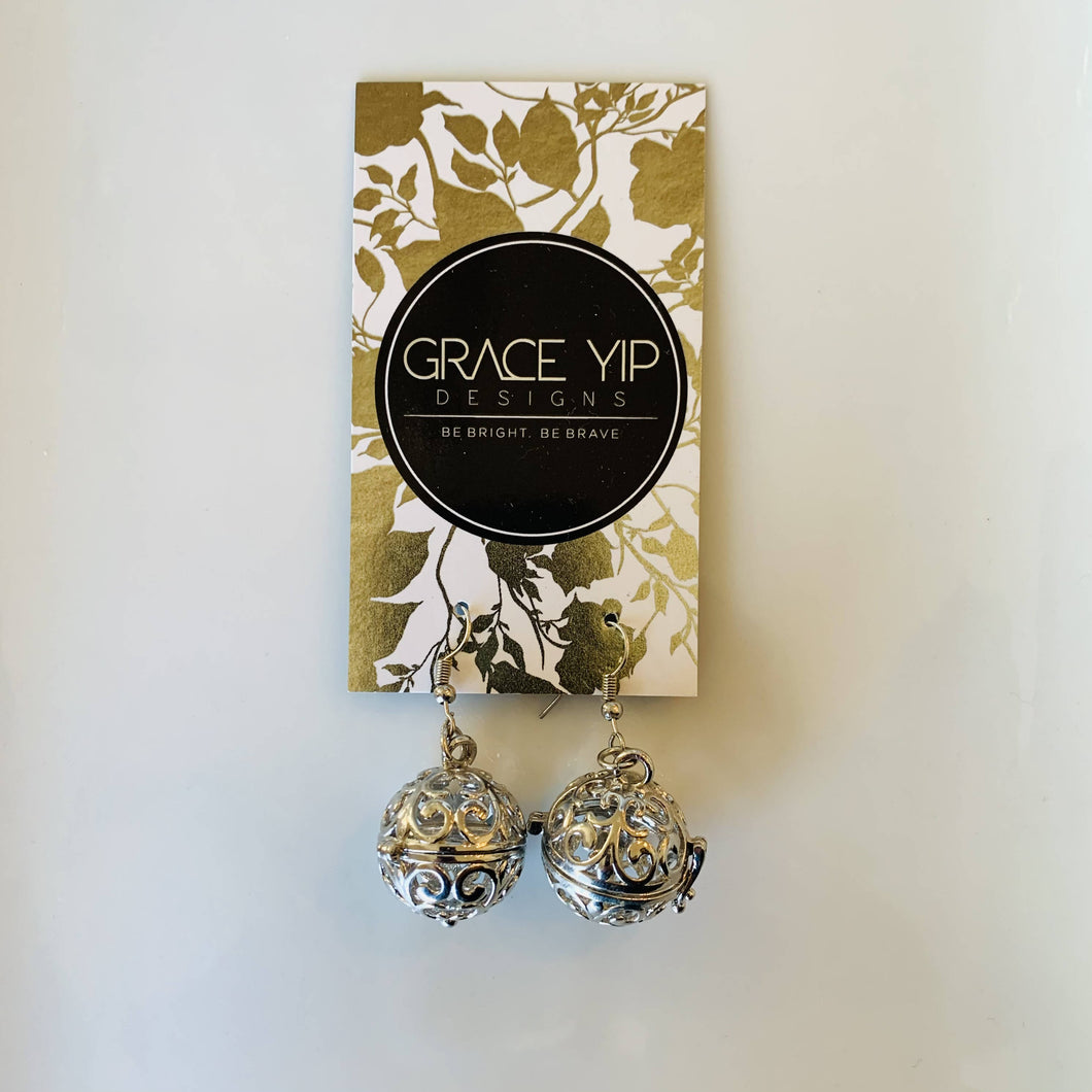 Grace Yip Designs- silver aromatherapy earrings, Jewelry, Grace Yip Designs, Atrium 916 - Sacramento.Shop