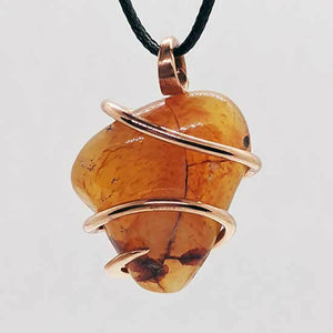 Arcane Moon - Cold forged Copper Wrapped Carnelian Pendant, Jewelry, Arcane Moon, Atrium 916 - Sacramento.Shop