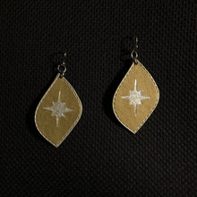 Load image into Gallery viewer, Susan Twining Creations - Silver Northern Stars on Brass Colored Drop Earrings, Jewelry, Susan Twining Creations, Sacramento . Shop
