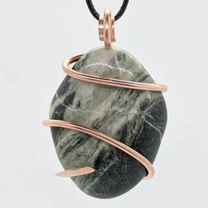 Arcane Moon - Copper Wrapped Serpentine Pendant, Jewelry, Arcane Moon, Atrium 916 - Sacramento.Shop