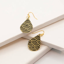 Load image into Gallery viewer, Susan Twining Creations - Black and Gold Japanese Wave Earrings, Jewelry, Susan Twining Creations, Sacramento . Shop
