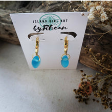 Load image into Gallery viewer, Island Girl Art - Sea Glass Earrings - 14K Gold Aqua, Jewelry, Island Girl Art by Rhean, Atrium 916 - Sacramento.Shop
