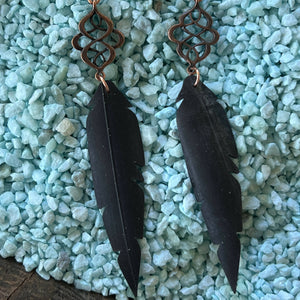 Joyce Pierce - Copper swirl and Inner tube Feather Earrings, Jewelry, Joyce Pierce, Atrium 916 - Sacramento.Shop