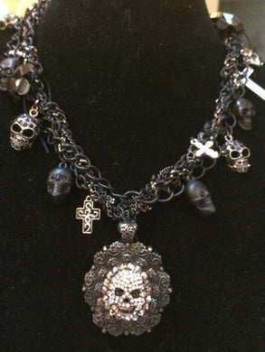 Maggie Devos - Jeweled skull brooch necklace, Jewelry, Maggie Devos, Sacramento . Shop