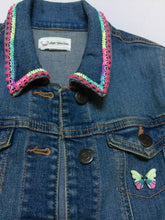 Load image into Gallery viewer, Maggie Devos - Child size Jean jacket-Frida w/butterflies - Child Size S 6/7, Fashion, Maggie Devos, Sacramento . Shop
