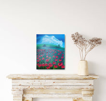 Load image into Gallery viewer, Island Girl Art- Mixed Media Painting- Red Wildflowers, Wall Art, Island Girl Art by Rhean, Atrium 916 - Sacramento.Shop
