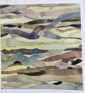 Allison S - Colorful Abstracts - Recycled Original Watercolor Art Note Cards (4) 5"x7", Crafts, Allison Spreadborough, Sacramento . Shop