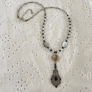 Jennifer Keller "Raven" Necklace Made With Salvaged Jewelry, Jewelry, Jennifer Laurel Keller Art, Atrium 916 - Sacramento.Shop