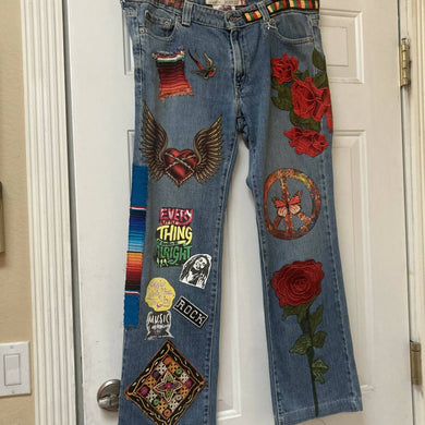 Maggie Devos-Embellished Hippy jeans-Size 14M, Fashion, Maggie Devos, Atrium 916 - Sacramento.Shop