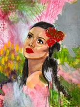 Load image into Gallery viewer, Edda Davila - Woman with red and green 22”x30”, Wall Art, Edda Davila, Sacramento . Shop
