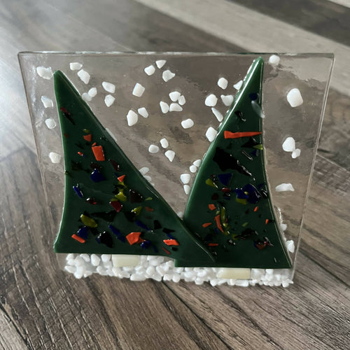 Shmak Creations - Glass Holiday Standup with Trees, Home Decor, Shmak Creations, Atrium 916 - Sacramento.Shop