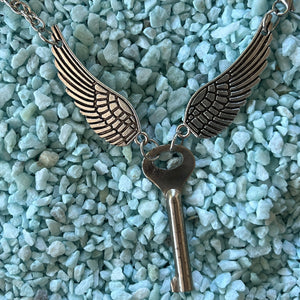 Joyce Pierce - Winged Vintage Key Necklace, Jewelry, Joyce Pierce, Atrium 916 - Sacramento.Shop