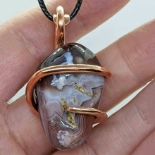 Load image into Gallery viewer, Arcane Moon - Copper Wrapped Banded Agate Pendant, Jewelry, Arcane Moon, Atrium 916 - Sacramento.Shop
