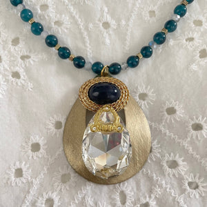 Jennifer Keller "Bluebird in your Heart" Necklace Made With Salvaged Jewelry, Jewelry, Jennifer Laurel Keller Art, Atrium 916 - Sacramento.Shop