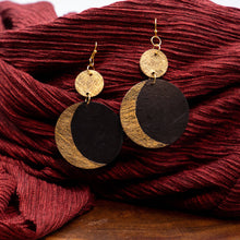 Load image into Gallery viewer, Susan Twining Creations - Gold and Black Crescent Moon Drop Earrings, Jewelry, Susan Twining Creations, Sacramento . Shop
