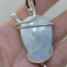 Load image into Gallery viewer, Arcane Moon - Sterling Silver Wrapped Blue Opal Pendant, Jewelry, Arcane Moon, Atrium 916 - Sacramento.Shop
