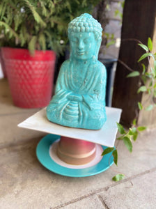 Siddharthas Garden- Large Teal Buddha, Outdoor & Garden, Siddhartha’s Garden, Atrium 916 - Sacramento.Shop