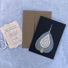 Load image into Gallery viewer, Susan Twining Creations - Greeting Card with Bodhi Leaf and Gold Accents, Stationery, Susan Twining Creations, Sacramento . Shop
