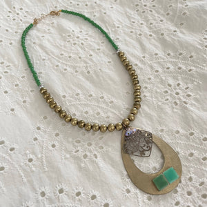 Jennifer Keller "Verde" Necklace Made With Salvaged Jewelry, Jewelry, Jennifer Laurel Keller Art, Atrium 916 - Sacramento.Shop