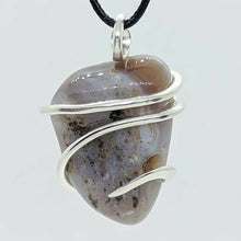 Load image into Gallery viewer, Arcane Moon - Sterling Silver Wrapped Lace Agate Pendant, Jewelry, Arcane Moon, Atrium 916 - Sacramento.Shop
