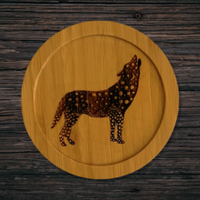 Load image into Gallery viewer, Nurelle Creations Wolf Bamboo Coaster, Kitchen &amp; Dishware, Nurelle Creations, Atrium 916 - Sacramento.Shop
